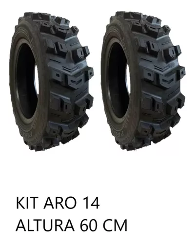 Kit 2 Pneus Aro 14 Tm Agricola Girico Tobata Gaiola Recapado