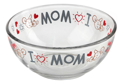 Tazón Vidrio Bowl Temática Disney Cuenco Cocina Hogar 760 Ml Color Transparente