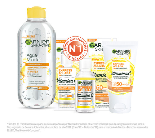 Garnier Skinactive Express Aclara Kit 3 Rutina Vitamina C