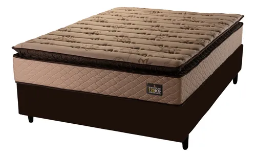 Cama Box Casal Colchão Espuma D33 Pillow Top Van Gogh 138x188x67cm Marrom Hellen – Suporta até 120kg por Pessoa