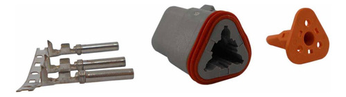 Conector Elétrico Fêmea 3 Vias Deutsch Dt06-3s - Cód.6932