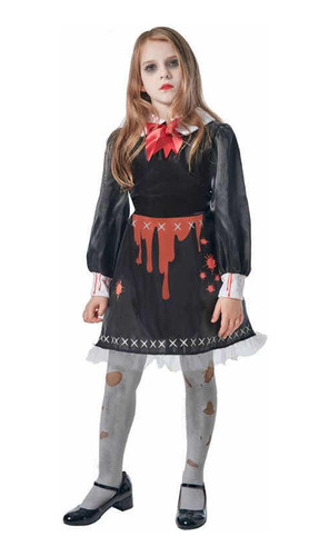 Disfraz Muñeca Merlina  Halloween Talla 8-10 