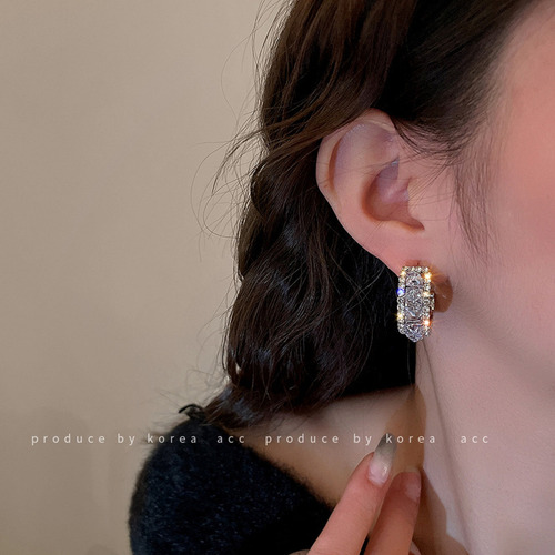 Pendientes Redondos Super Flash Con Diamantes Completos Para