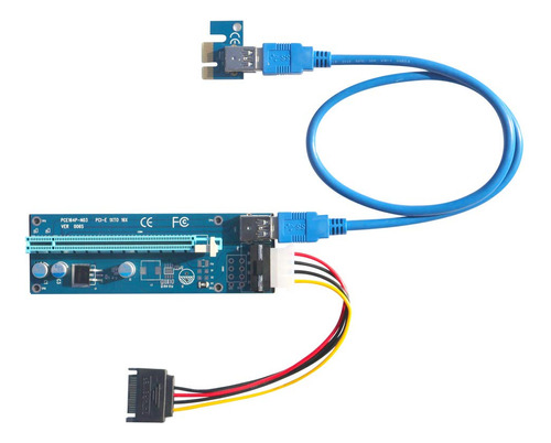 Kingwin Pci-e 1x-16x Pwr 4p Adaptador Tarjeta Flexible Exten