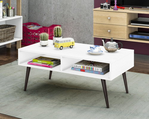 Imagen 3 de 3 de Mesa De Centro Rectangular Blanca