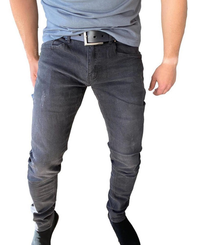 Jeans Pantalón Slim Fit Gris Oscuro