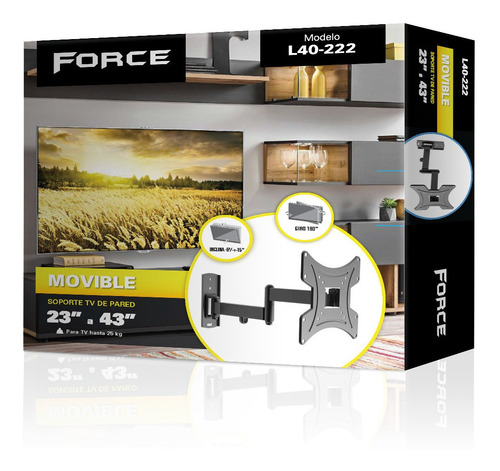 Soporte TV/Monitor Force L40-222 - Negro