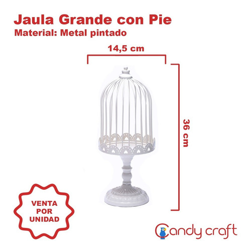 Imagen 2 de 8 de Jaula Con Pie Centro De Mesa Decoración Casamiento