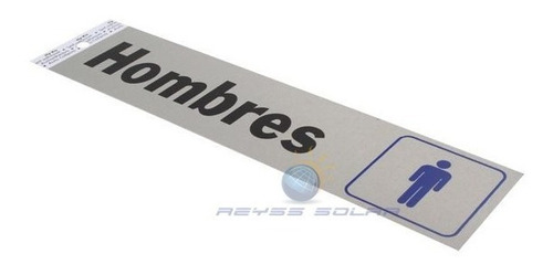 Imagen 2 de 2 de Letrero Baño Hombres 5 X 22 Cm Pvc Autoadhesivo
