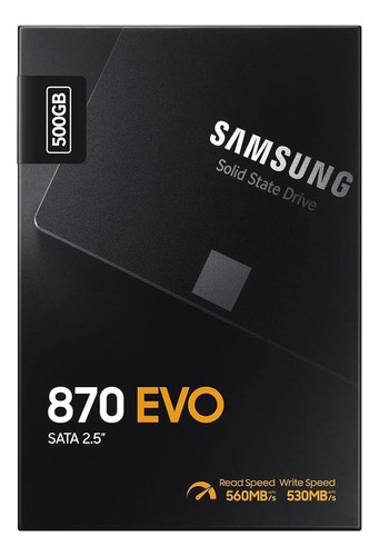 Samsung Ssd 870 Evo, 500 Gb, Factor De Forma 2.5, Escritura 