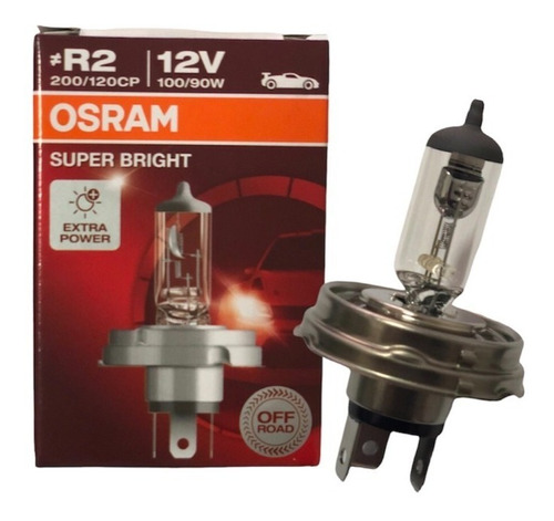 Lámpara Osram R2 Auto 12v 100/90w P45t Super Bright Mas Luz