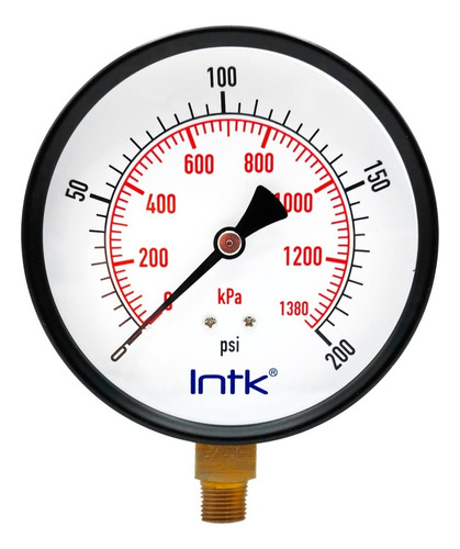 Manómetro Para Compresor Carátula 4 PLG 200 Psi (aire, Gas)