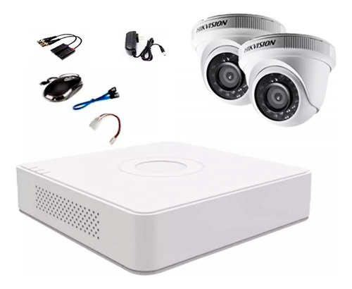 Kit Vigilancia Hikvision Turbo Hd 2 Camaras 720p 1mp Indoor