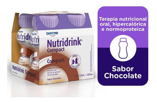 Nutridrink Compact Sabor Chocolate 4 Garrafinhas De 125ml