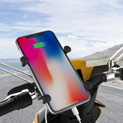Imagen 5 de 7 de Base Soporte Porta Celular Para Moto/bicicleta Cargador Usb