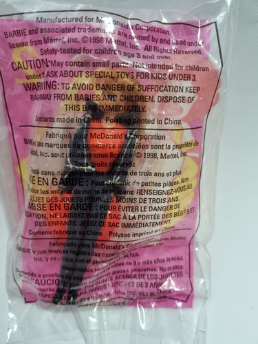 Barbie Con Base Mcdonald's Año 1998 (Usado)