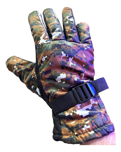 Guantes Moto Camuflado Termico Corderito Invierno Nieve Frio Color Verde Talle Color