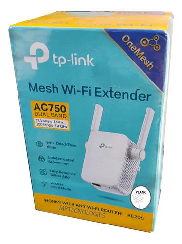 P Extensor De Rago Tp-link Re205 Wifi Doble Banda Ac750