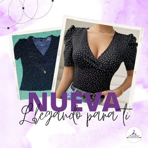 Blusa Corta De Cuello V Profundo De Lunares