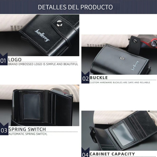 Cartera Tarjetero De Cuero Para Hombre Con Protección Rfid