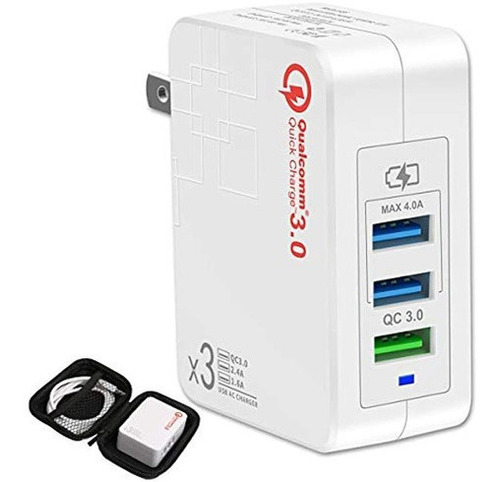 Cargador De Pared Usb 38w Quick Charge3.0, Adaptador De Corr