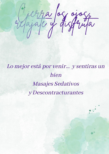 Masaje Sedativo Relajante Descontracturante O Sensitivo