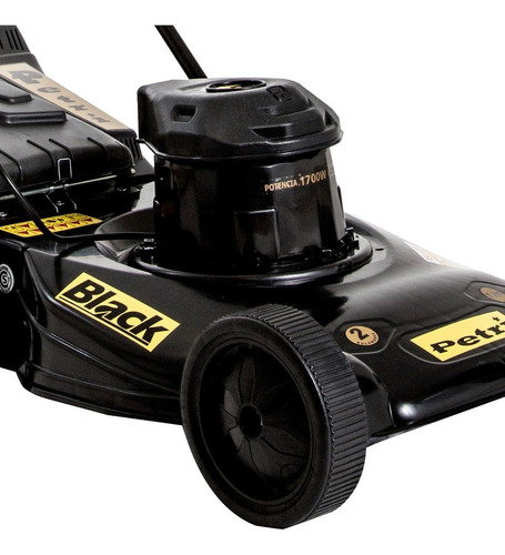 Cortadora de pasto eléctrica Petri 3005051 con bolsa recolectora de 0.75 hp y 220V color negro