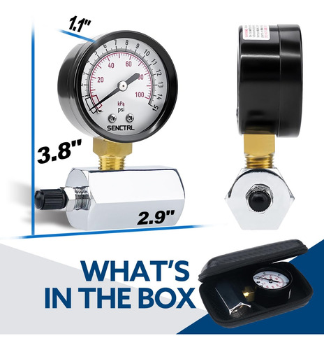 Senctrl Medidor De De Presión De Gas De 0-15 Psi, Ta...