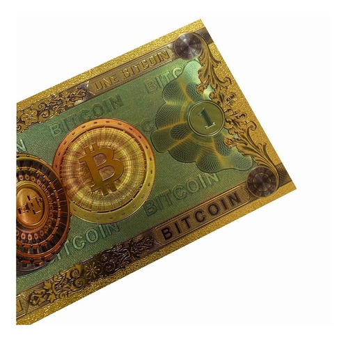 Imagen 4 de 8 de Billete Bitcoin Coleccionable Oro Minería