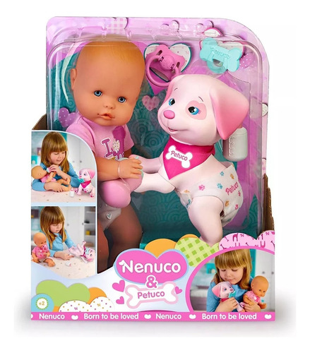 Bebote Nenuco Y Su Perro Petuco, Cuerpo Duro 35 Cm