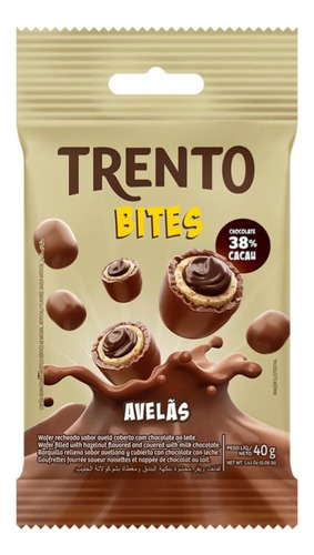 Chocolate Wafer Trento Bites Avelãs 40g