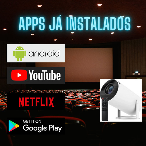 Projetor Mini Hy300 Com Mini Caixa De Som G200 Branco