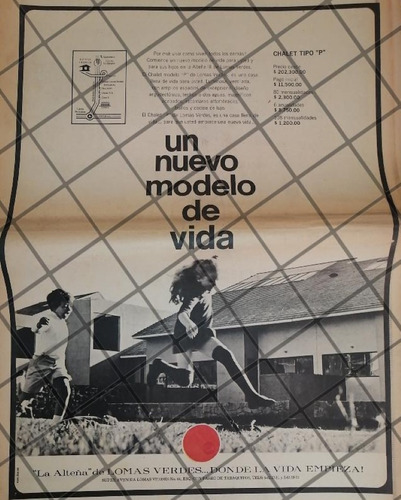 Cartel Publicitario Retro. Colonia Lomas Verdes 1969 Poster