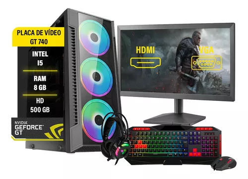 Pc Gamer Completo i5 8gb HD 500 Placa De Video Monitor