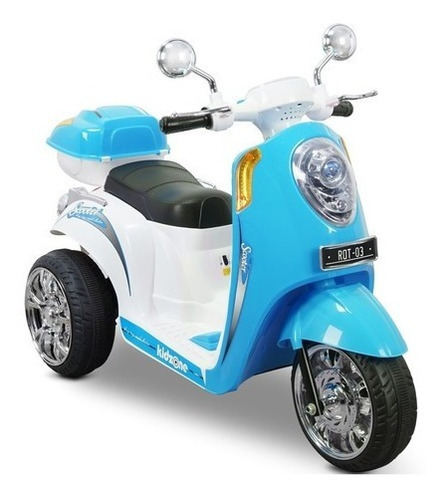 Kidzone Moto Mini Retro 6v Vespa 3 Años Azul Bateria Xtr C