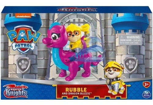 Paw Patrol, Rescue Knights Rubble And Dragon Blizzie Juego