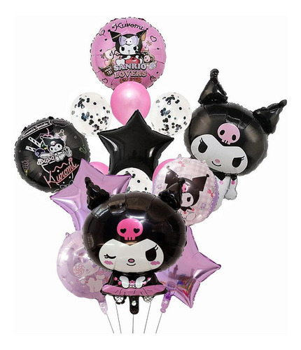 Set De Globos Para Fiestas Sanrio Kuromi Color Kuromi Balloon Set Kuromi Balloon Set