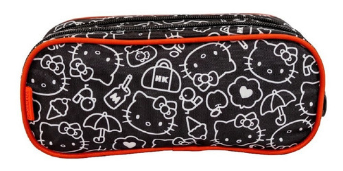 Estojo Duplo Hello Kitty T03 - 11339 - Artigo Escolar Cor Preto