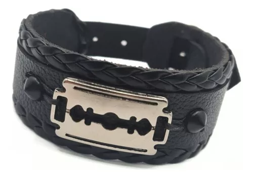 Bracelete Peaky Blinders Preto Com 4 Furos Ajustável