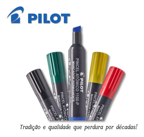 Kit Pincel Atômico Permanente Pilot 4un + Recarga Tinta Tr37