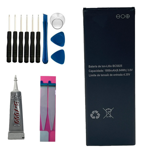 Flex Bateria Bcs025 Compativel Com Ms40s P9025 + Kit Reparo