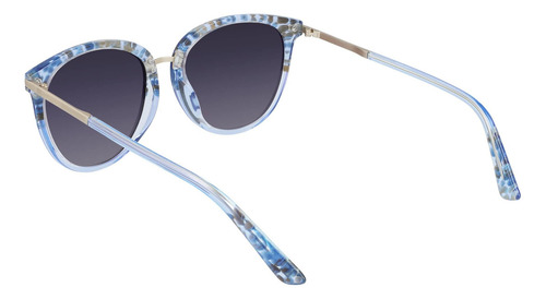 Óculos De Sol Femininos Anne Klein Ak7073 Redondos, Azul Ani