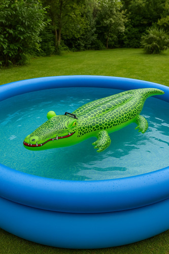 Cocodrilo Inflable Con Manijas Colchoneta Para Pileta