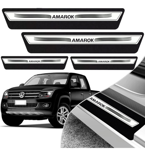 Kit 8 Peças Soleira Adesivo Porta Amarok 2011 2012 2013 201