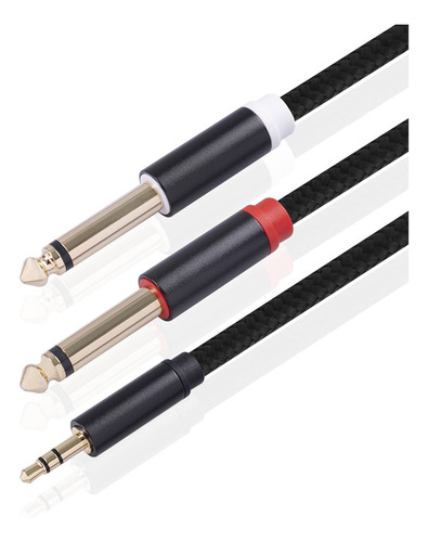 Conector Jack Estéreo De 3,5 Mm A 2 Cables De Audio Mono 2m