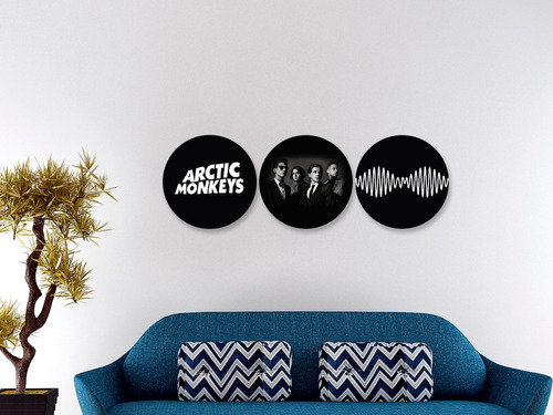 Cuadros Circulares Tripticos Modernos Arctic Monkeys X3