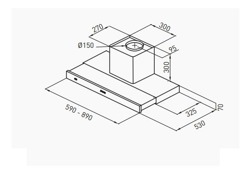 Imagen 4 de 10 de Cuotas - Purificador Extensible Tst 60 Cms - Frente De Acero