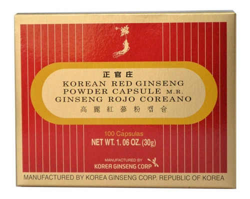 Energizante - Ginseng Rojo Koreano X 100 Capsulas