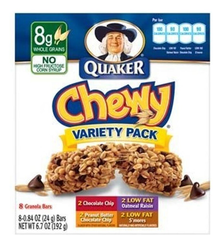 Quaker Chewy Granola Bars Variety Pack 6.7 Oz Box (pack De 2