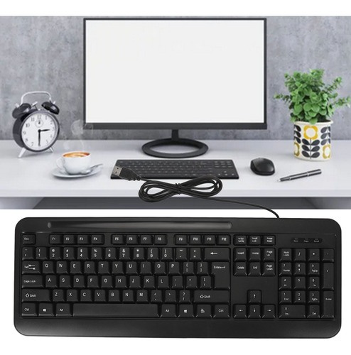 Teclado Usb Con Cable, 104 Teclas, Escritura Silenciosa, Erg